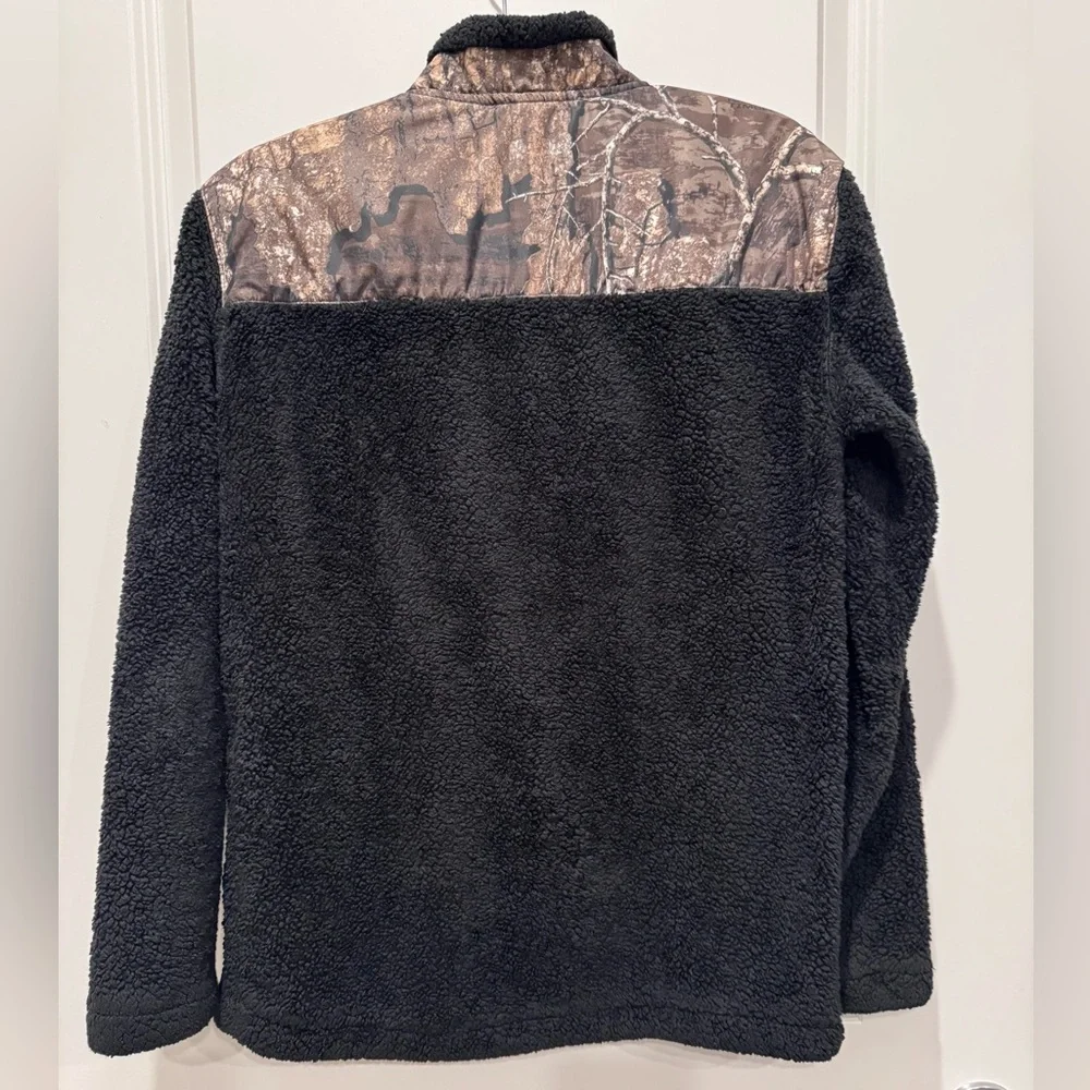 Realtree Camo Sherpa Fleece 1/4 Zip Pullover Jacket - Small - Picture 3 of 11